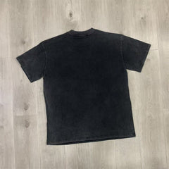 Black Vintage‑Wash Fantasy Graphic "Valley Dreams" Oversized Unisex T‑Shirt