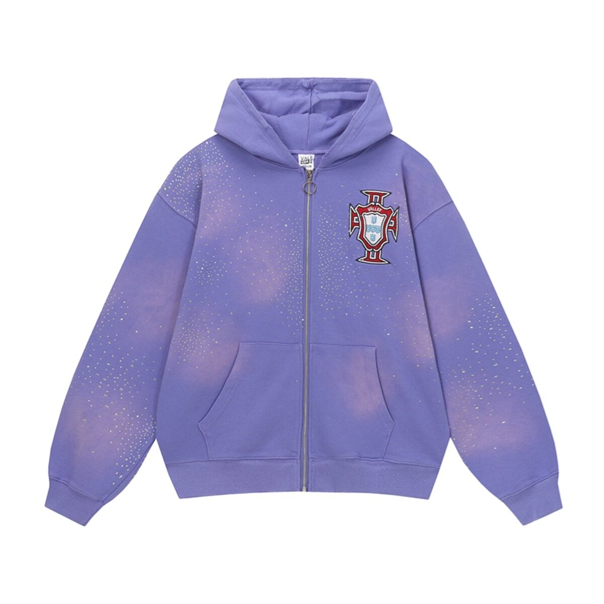 Purple Valley Dreams Cloud‑Wash Zip‑Up Hoodie Unisex Oversized Jacket