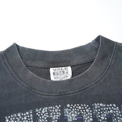 Black Vintage‑Wash "Valley Dreams" Letter Graphic Oversized Unisex T‑Shirt