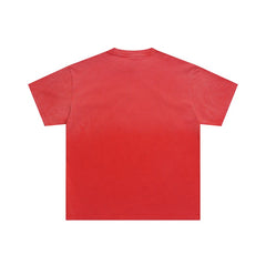 Red Vintage‑Wash Sun‑Moon "Valley Dreams" Oversized Unisex T‑Shirt