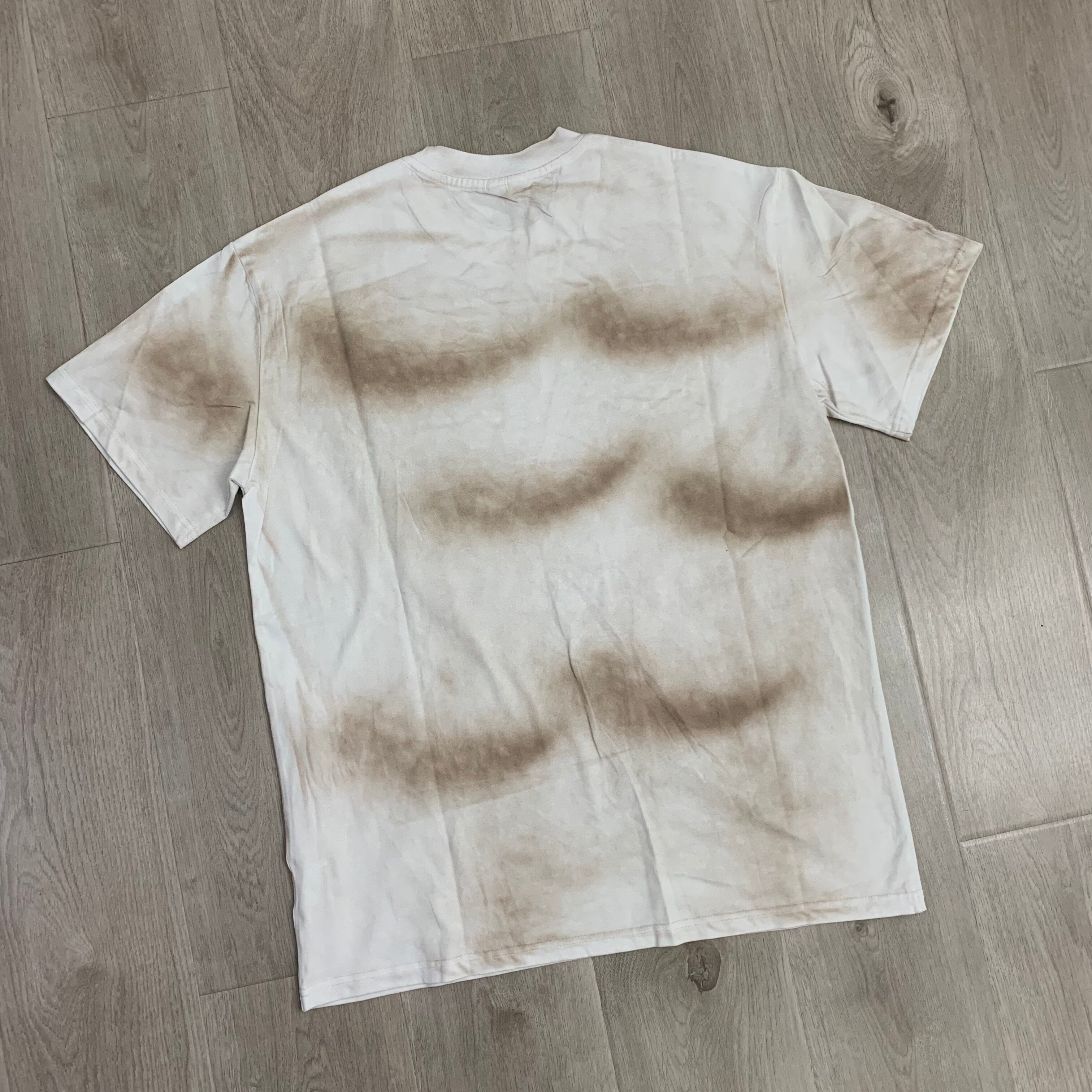 Stained‑Wash White Valley Dreams Alien Graphic Oversized Unisex T‑Shirt