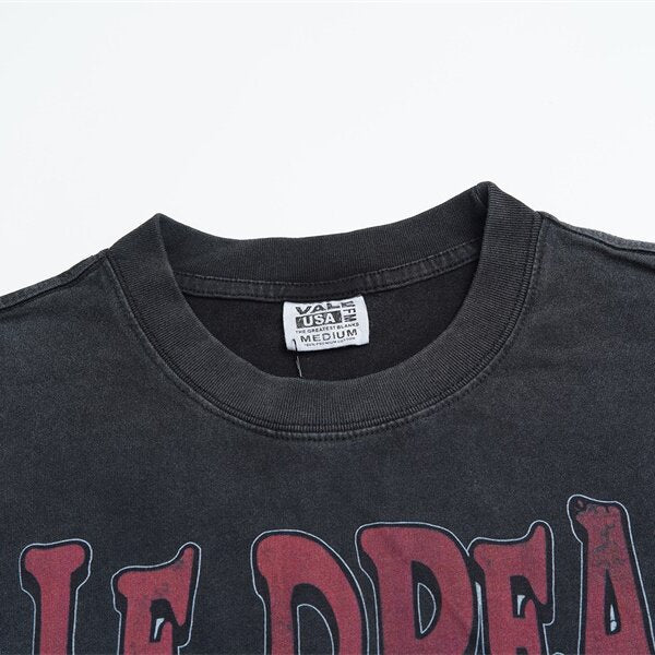 Black Vintage Wash Vale Dreams 1997 Tour Cartoon Oversized Unisex T‑Shirt
