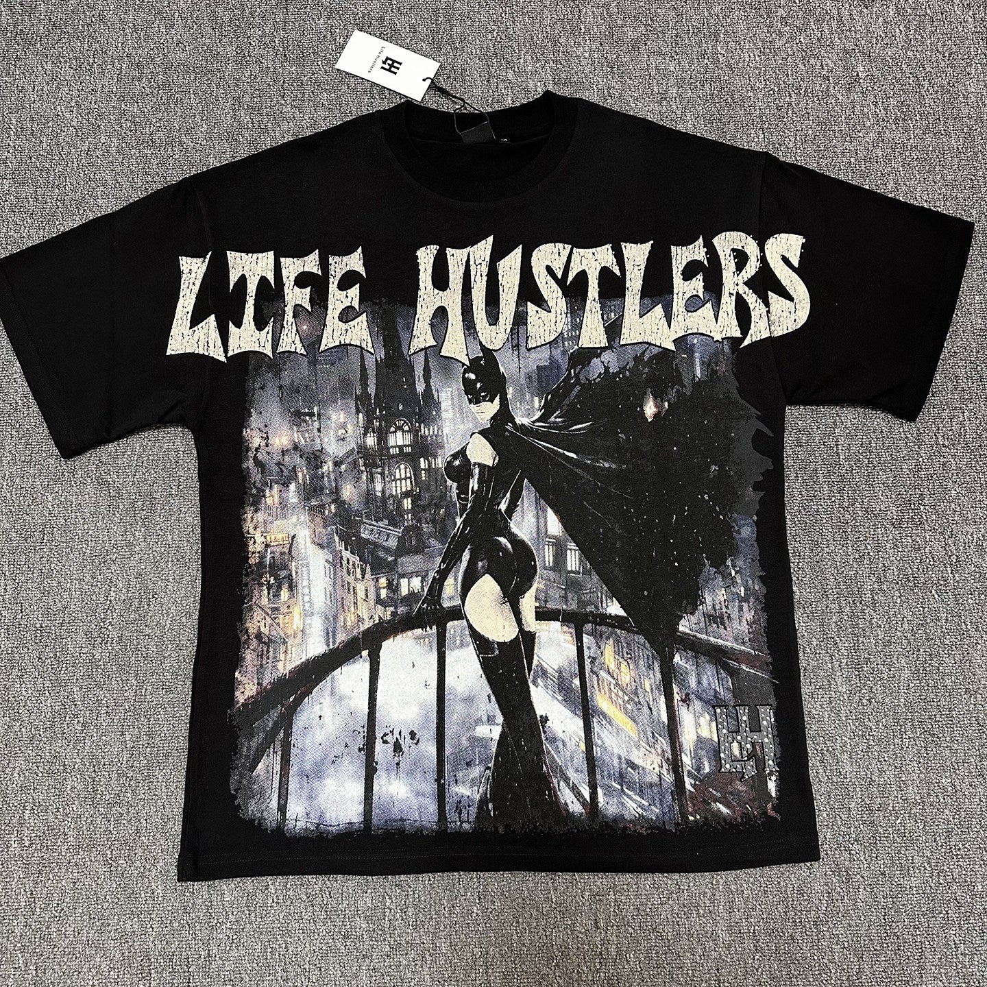 Vintage Catwoman Character Graphic Oversized Unisex T‑Shirt