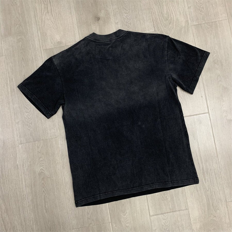 Black Vintage‑Wash Vale Dreams Statue of Liberty Graphic Oversized Unisex T‑Shirt
