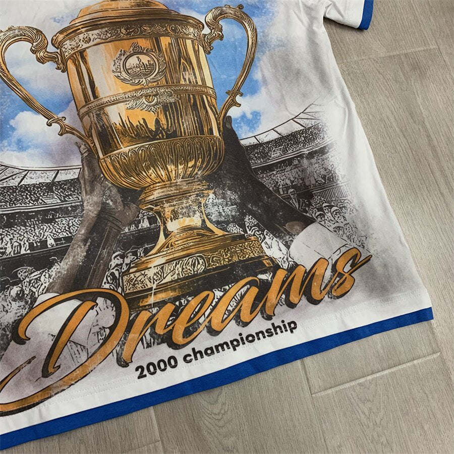 White Tie‑Dye Trophy Dreams Ringer Short Sleeve Oversized Unisex T‑Shirt