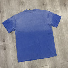 Blue Vintage‑Wash Summer Hot‑Air‑Balloon Landscape Oversized Unisex T‑Shirt