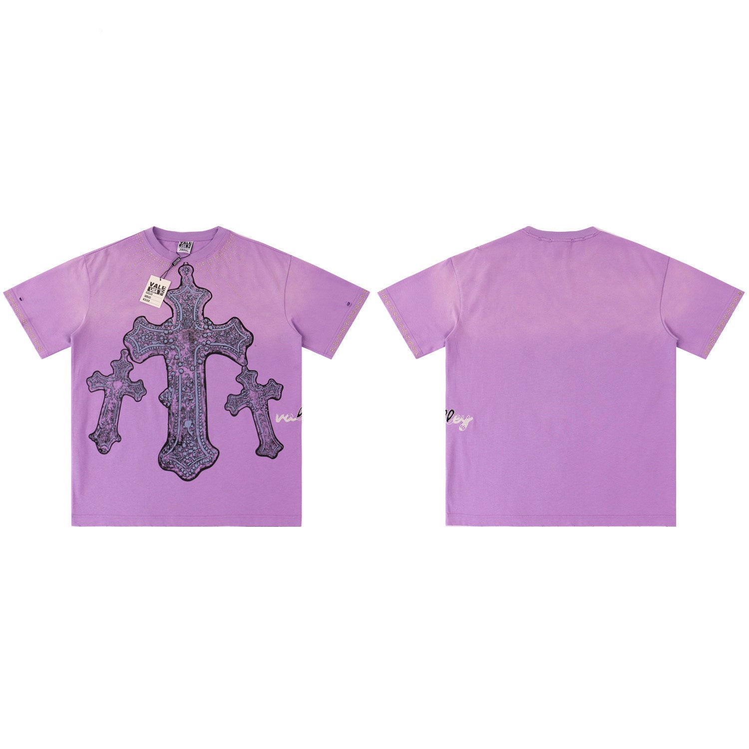 Purple‑Washed Cross Vintage Oversized Unisex T‑Shirt