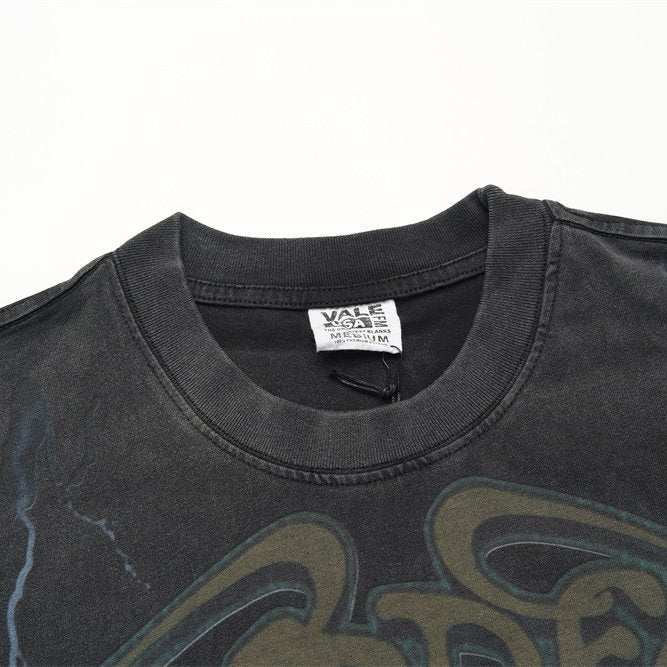 Vintage Distressed Hand‑Graphic Oversized Unisex T‑Shirt