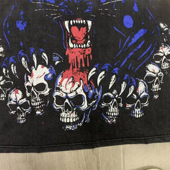 Black Vintage‑Wash Skull Graphic "Valley Dreams" Oversized Unisex T‑Shirt
