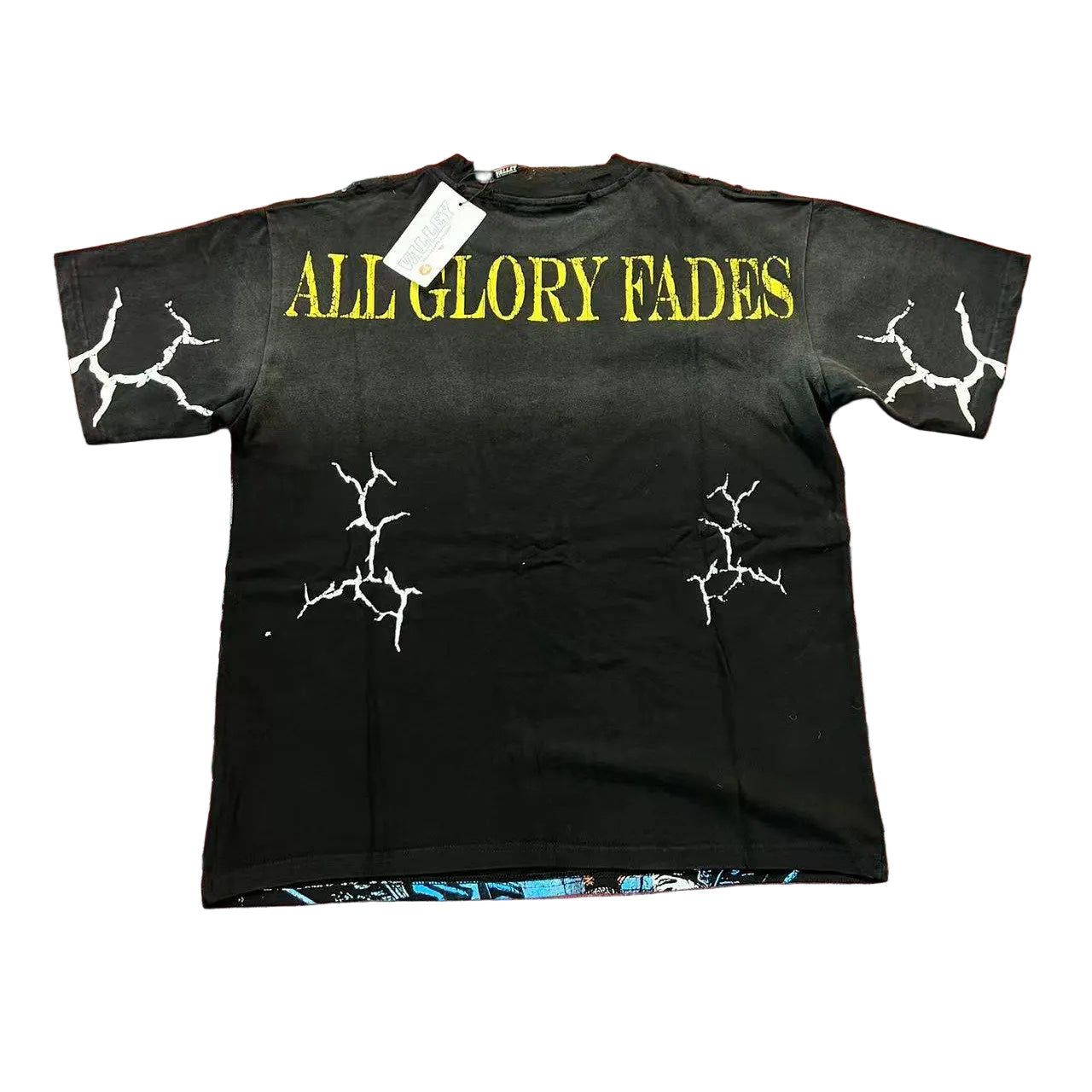 Black Vintage‑Wash Vale Dreams Graffiti Street Scene Oversized Unisex T‑Shirt