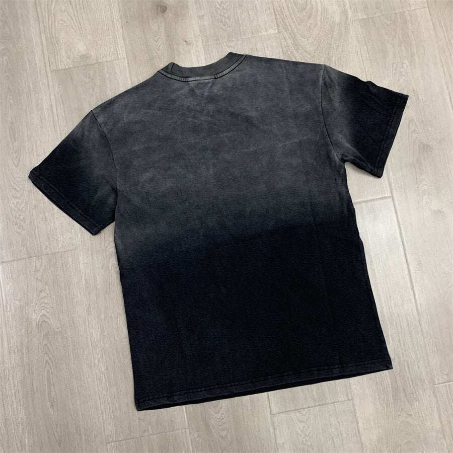 Black Vintage‑Wash Vale Dreams "Let Me Rest" Graphic Oversized Unisex T‑Shirt