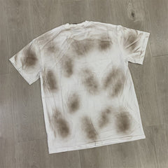Brown Spotted Vintage‑Wash Dark Gothic Graphic Oversized Unisex T‑Shirt