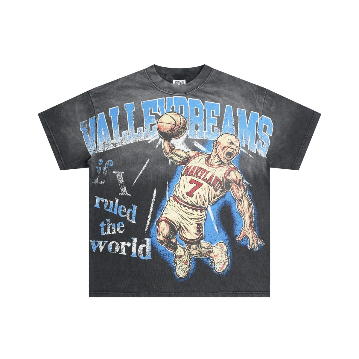 Black Valley Dreams No.7 Basketball Player Vintage Oversized Unisex T‑Shirt