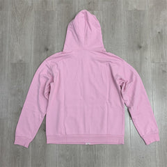 Pink Retro Portrait Graphic Zip‑Up Hoodie Unisex Oversized Jacket