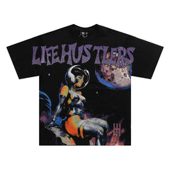 Purple Graphic Streetwear T-Shirt | Oversized Dark Vintage Tee