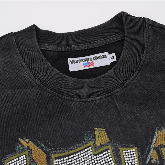 Black Vintage‑Wash Valley Fest Sculpture Graphic Oversized Unisex T‑Shirt