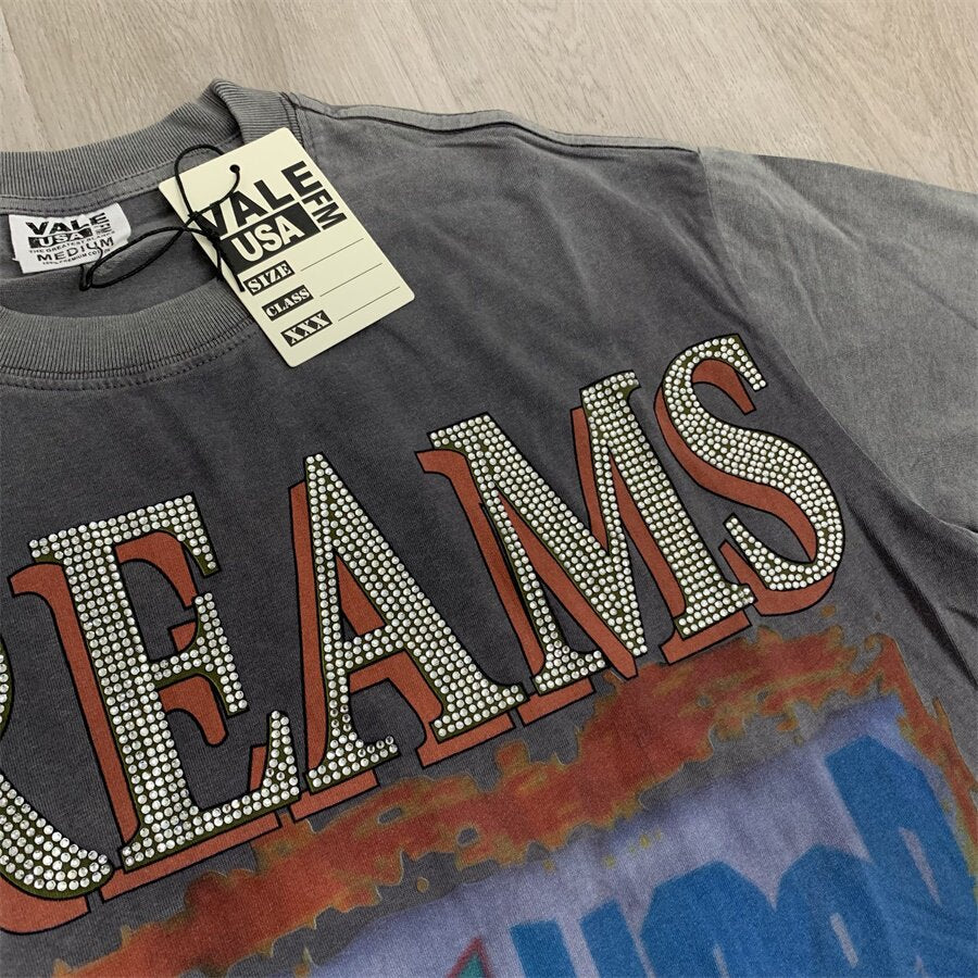 Vintage Washed "DREAMS" Retro Car Graphic Oversized Unisex T‑Shirt