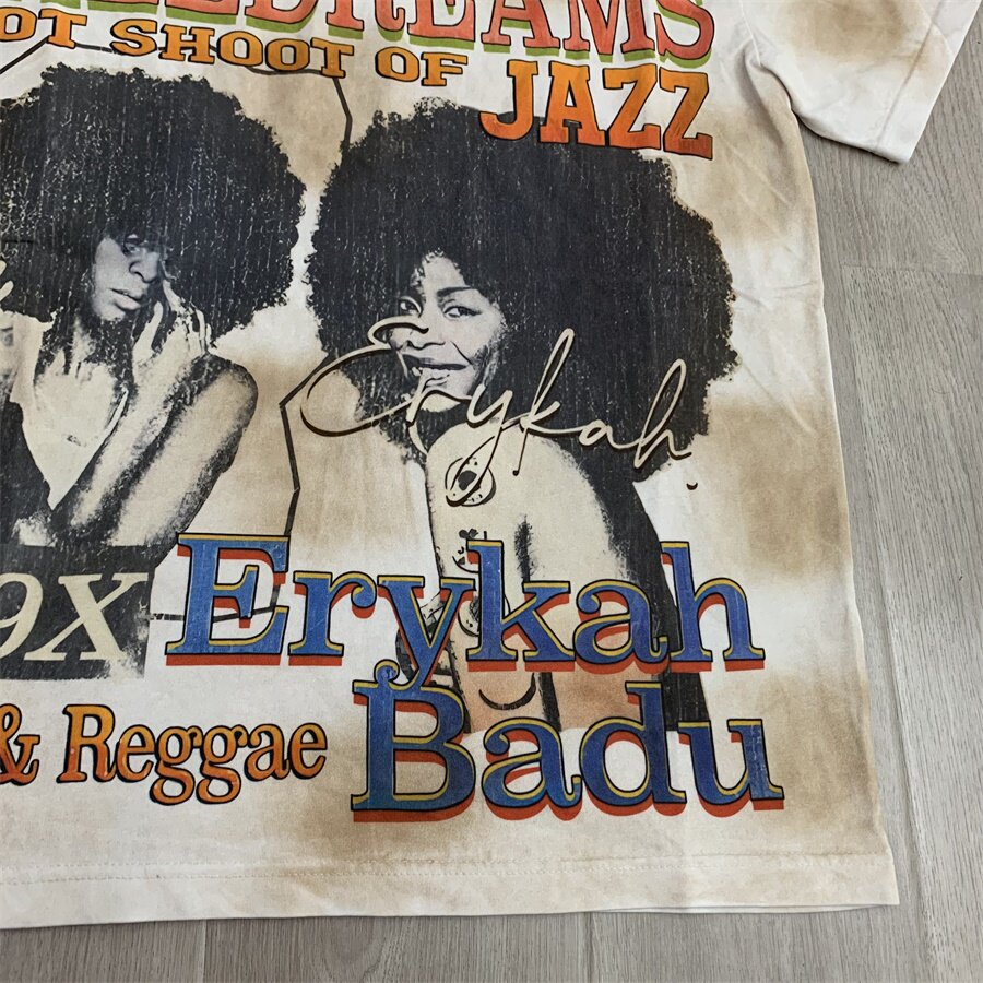 Off‑White Tie‑Dye Jazz Music Portrait Oversized Unisex T‑Shirt