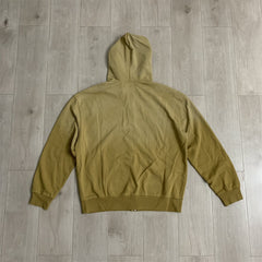 Olive‑Green Gradient‑Wash Graphic Zip‑Up Hoodie Unisex Oversized Jacket