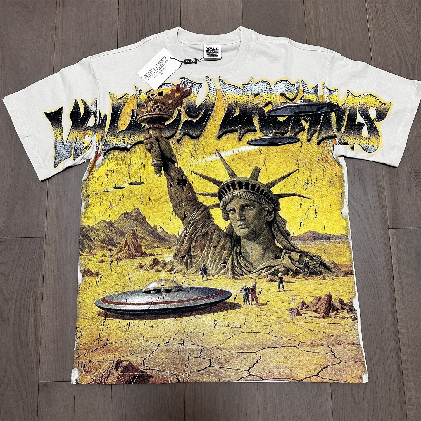 Off‑White Statue‑of‑Liberty UFO Vintage Oversized Unisex T‑Shirt