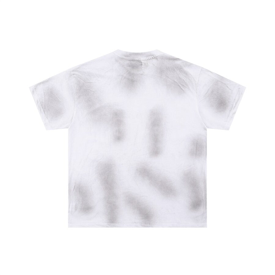 White Vintage‑Wash Leopard Graphic "Valley" Oversized Unisex T‑Shirt
