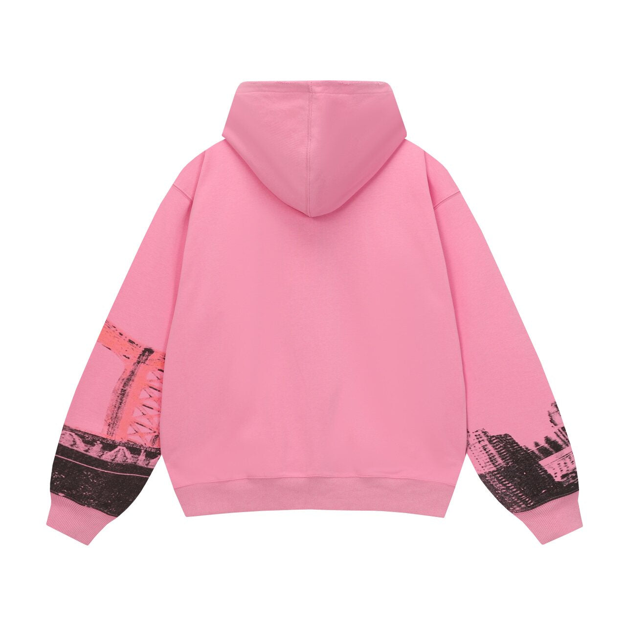 Vale Dream Statue of Liberty New York City Graphic Zip‑Up Hoodie, Pink Oversized Y2K Streetwear Unisex Jacket