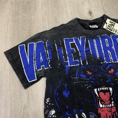 Black Vintage‑Wash Skull Graphic "Valley Dreams" Oversized Unisex T‑Shirt