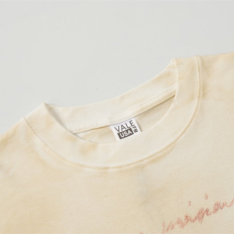 Cream‑Yellow Valley Cartoon Bee Vintage Oversized Unisex T‑Shirt