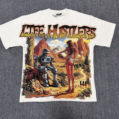 White Graphic Streetwear T-Shirt | Oversized Vintage Tee