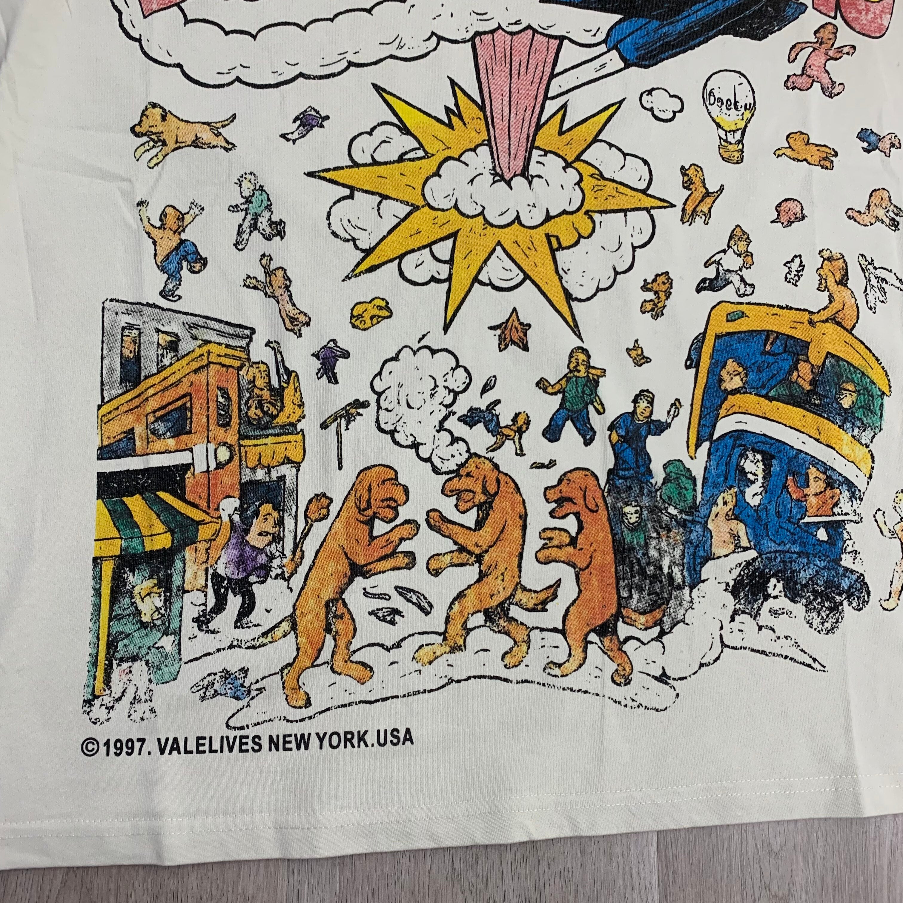 Cream Valley Dreams Comic Cartoon Double‑Sided Oversized Unisex T‑Shirt
