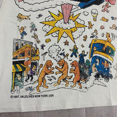 Cream Valley Dreams Comic Cartoon Double‑Sided Oversized Unisex T‑Shirt