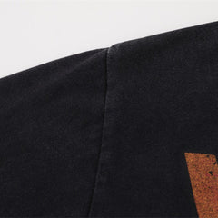 Black Vintage‑Wash Wrestler "Valley" Graphic Oversized Unisex T‑Shirt