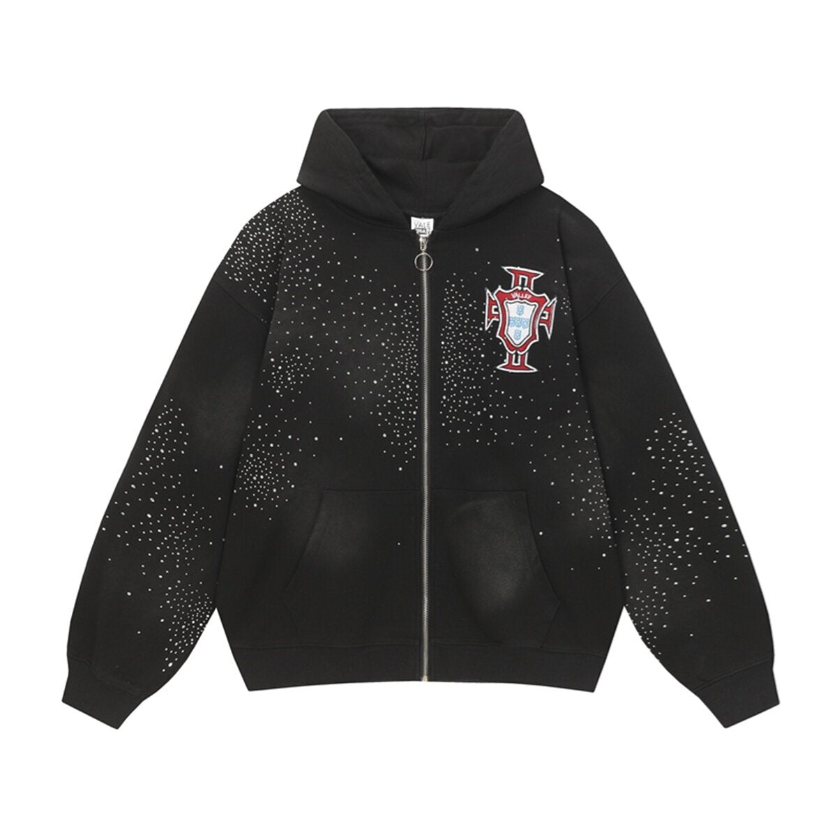 Black Valley Dreams Cloud‑Wash Zip‑Up Hoodie Unisex Oversized Jacket