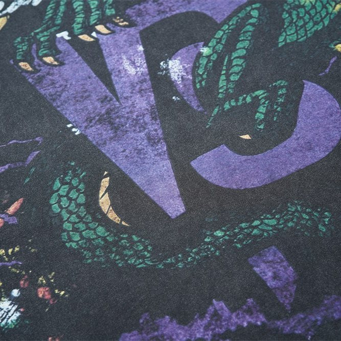 Black Vintage‑Wash "Valley Dreams" Letter Graphic Oversized Unisex T‑Shirt