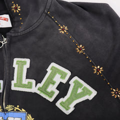 Black Washed‑out Valley Dreams Full‑Zip Hoodie Unisex Oversized Jacket