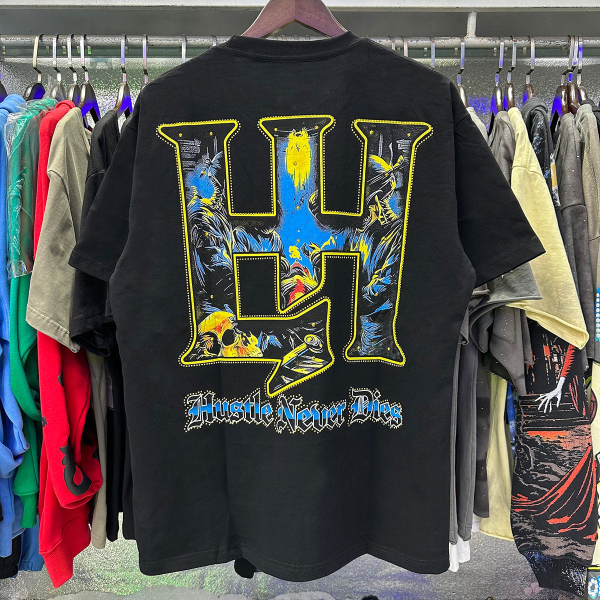 Blue Graphic Streetwear T-Shirt | Oversized Vintage Tee