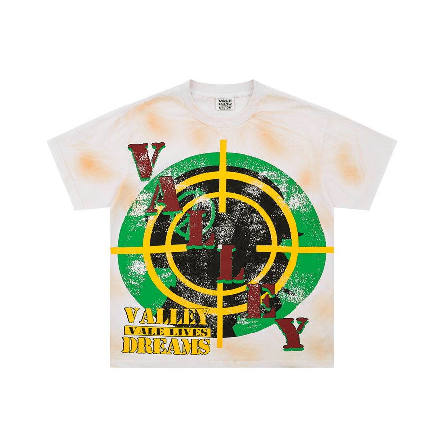 Orange‑White Tie‑Dye Valley Target Graphic Oversized Unisex T‑Shirt