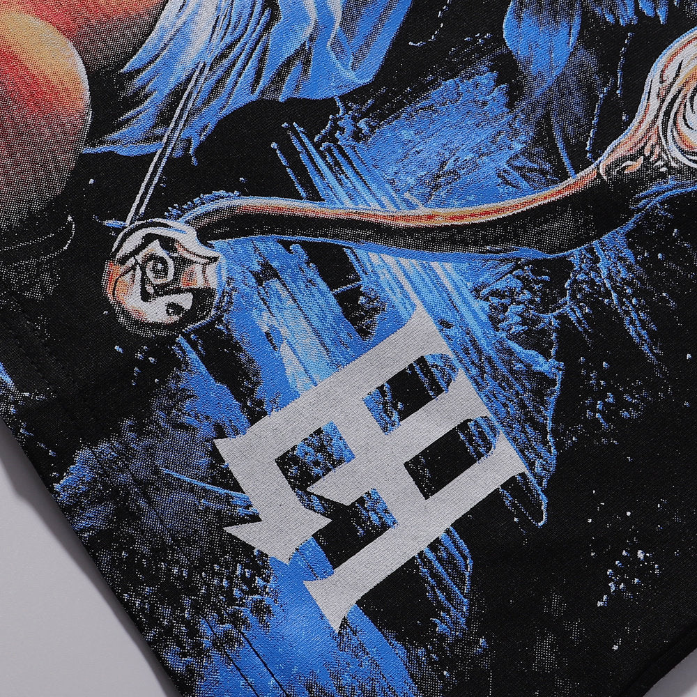 Blue Graphic Streetwear T-Shirt | Oversized Vintage Tee