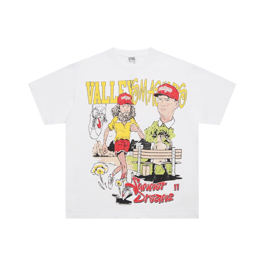 White Vintage Cartoon Character Graphic Oversized Unisex T‑Shirt
