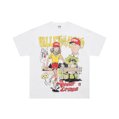 White Vintage Cartoon Character Graphic Oversized Unisex T‑Shirt