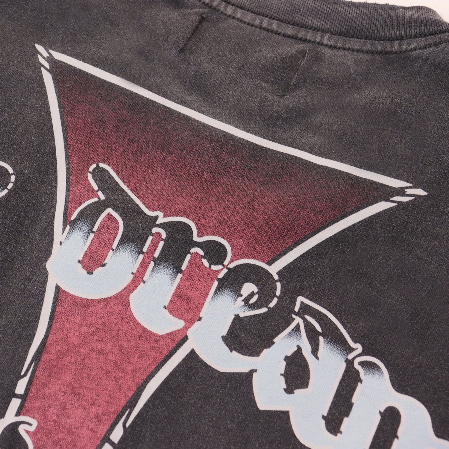 Black Distressed Cross‑Logo Back‑Print Oversized Unisex T‑Shirt