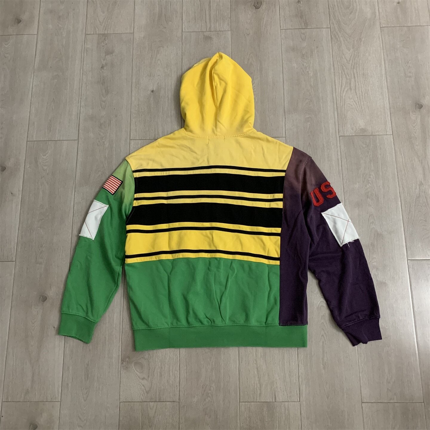 Color‑Block Striped Valley Dreams Zip‑Up Hoodie Unisex Oversized Jacket