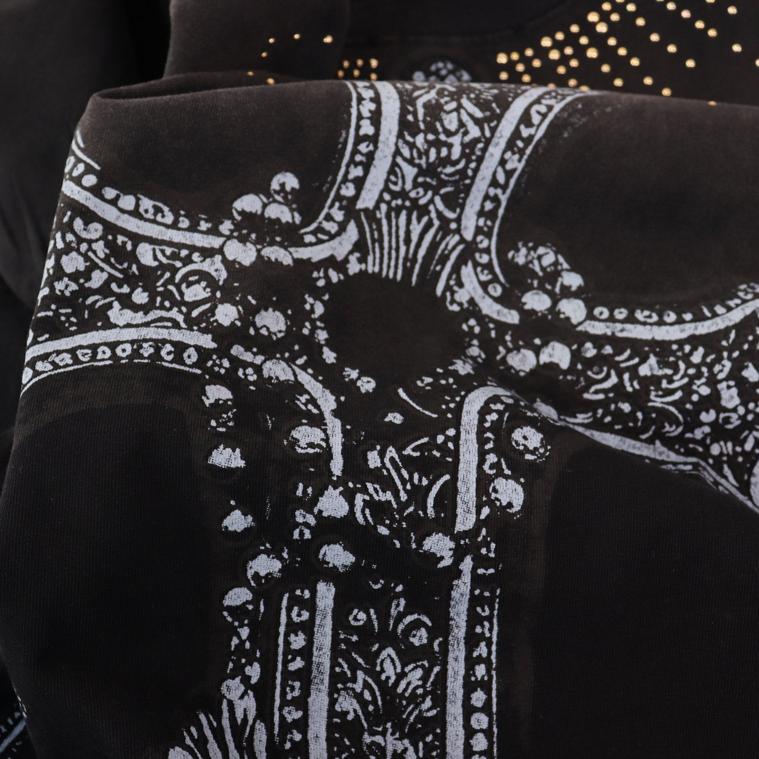Black Rhinestone‑Cross Vintage Oversized Unisex T‑Shirt