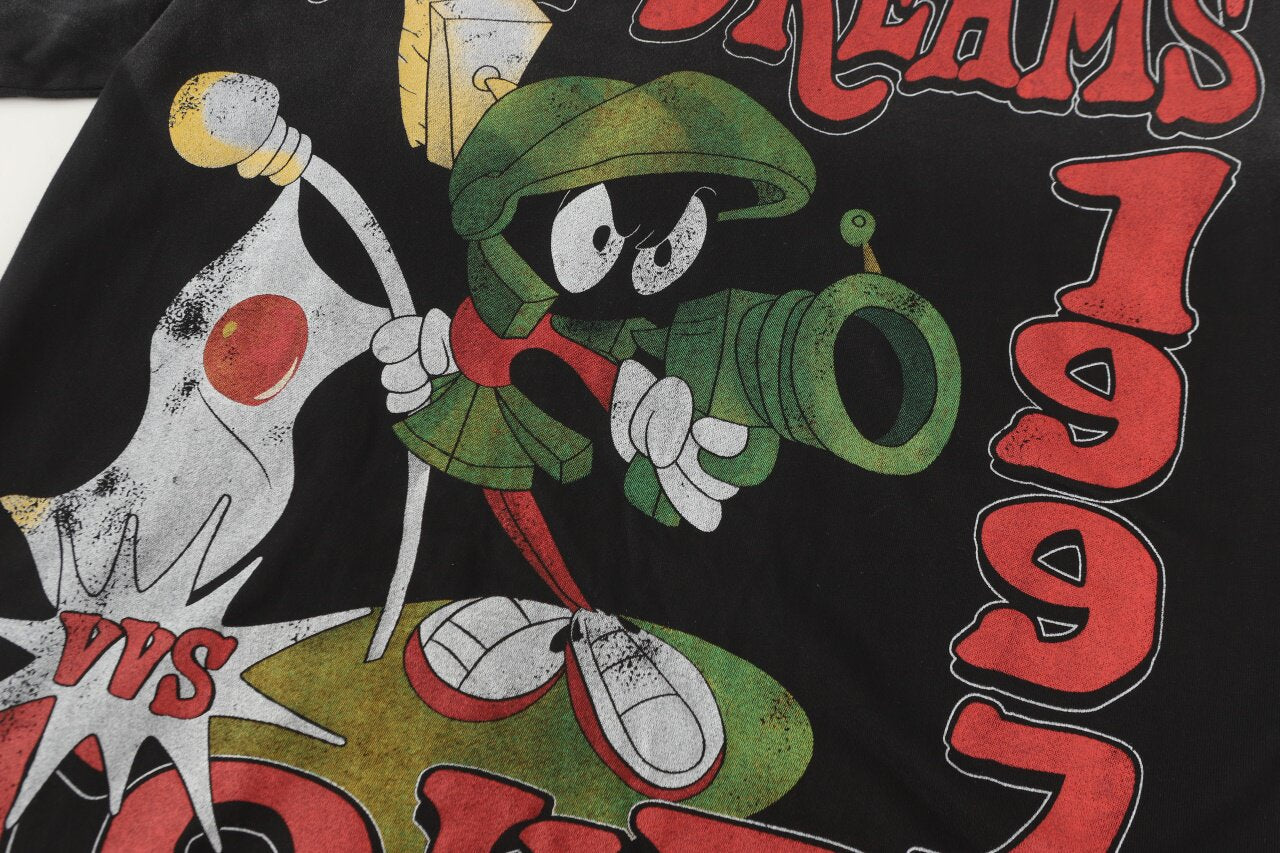 Black Vintage‑Wash Vale Dreams 1997 Tour Cartoon Graphic Oversized Unisex T‑Shirt