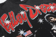 Black Vintage‑Wash Valley Dreams King Of Pop Oversized Unisex T‑Shirt