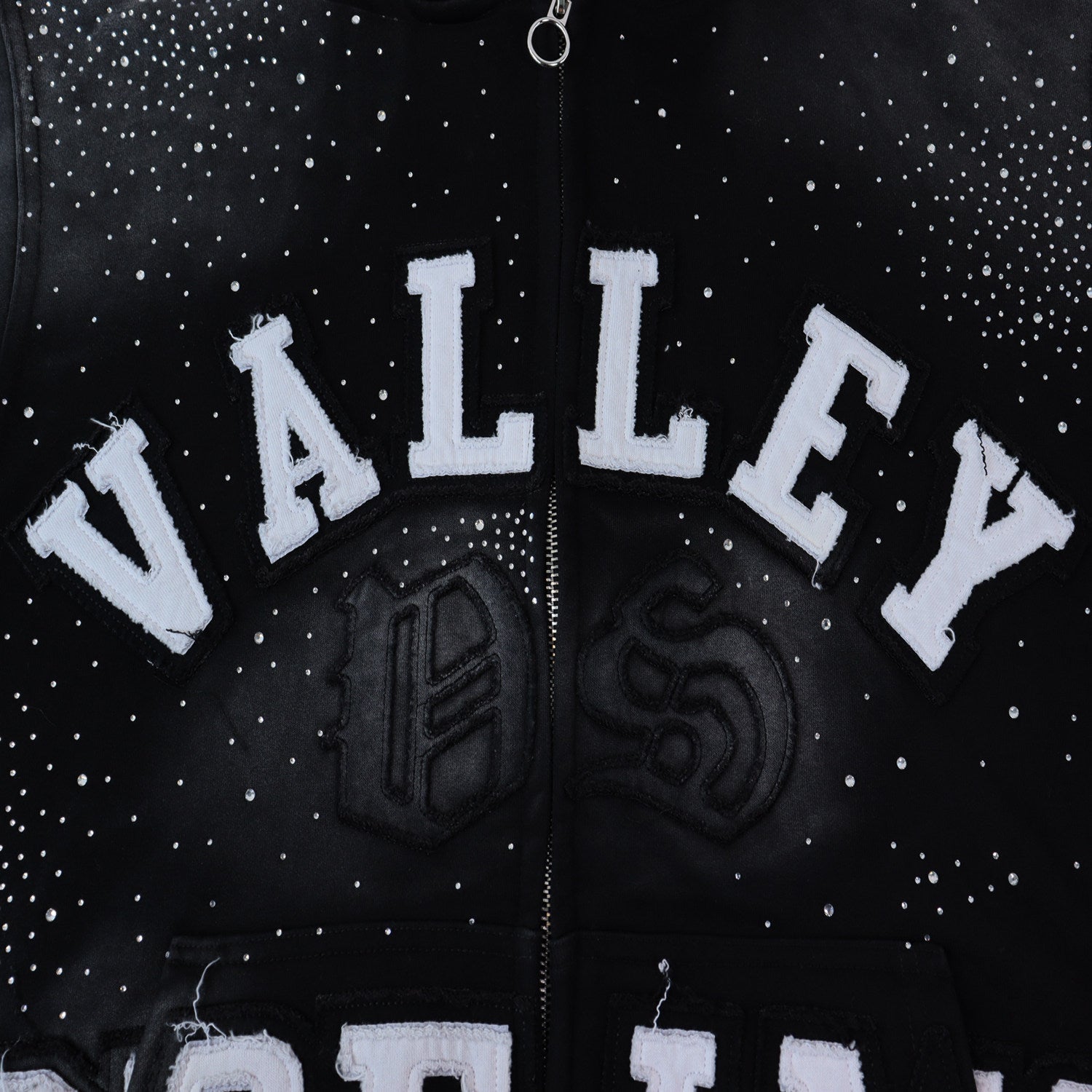 Black Valley Dreams Speckled Wash Zip‑Up Hoodie Unisex Oversized Jacket