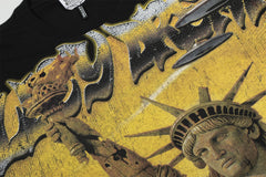 Black Statue‑of‑Liberty UFO Vintage Oversized Unisex T‑Shirt