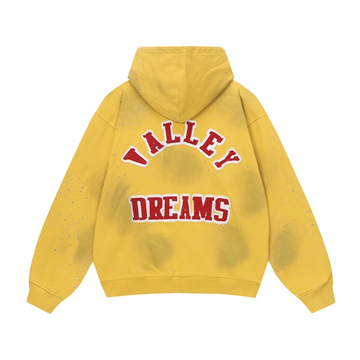 Yellow Valley Dreams Cloud‑Wash Zip‑Up Hoodie Unisex Oversized Jacket