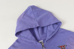 Purple Valley Dreams Cloud‑Wash Zip‑Up Hoodie Unisex Oversized Jacket