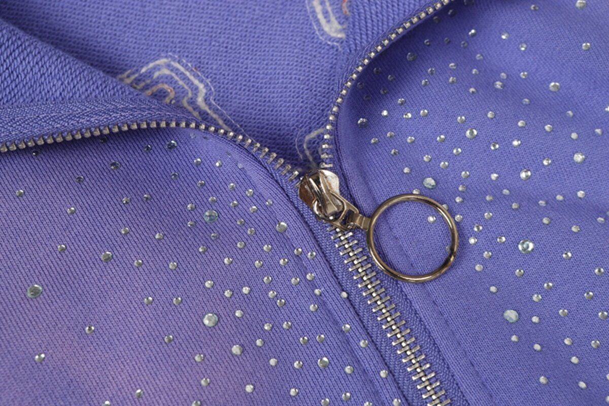 Purple Valley Dreams Cloud‑Wash Zip‑Up Hoodie Unisex Oversized Jacket
